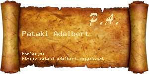Pataki Adalbert névjegykártya